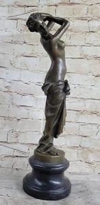 Female Nude Sensual Rapunzel Enchantress Tangled Elegant Classical Bronze Statue - Picture 1 of 7