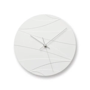Lemnos Wall Clock HN23-01 Analog Porcelain White CLOUDED MOON Japan - Picture 1 of 4