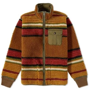 Ralph Lauren RRL Southwestern Saddle Blanket Striped Sherpa Fleece Jacket L New - Picture 1 of 4