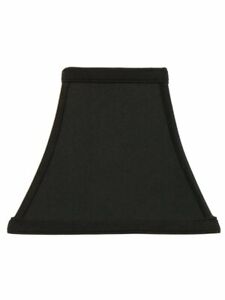 Square Bell 8 Inch Candle Stick Replacement Lamp Shade Black with Gold Lining