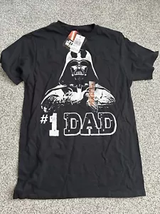 NWT Star Wars Mens Darth Vader #1 Dad Fathers Day Black Funny Tee Shirt New S - Picture 1 of 4