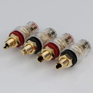 2/4/8 STCK. Messing Polklemme Bananenbuchse Stecker Buchse HiFi Lautsprecher Klemmen NEU - Bild 1 von 13