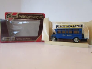 Matchbox Y23 1922 AEC Omnibus Diecast East Surrey Lifebuoy Boxed LotD - Picture 1 of 4