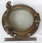 Vtg Solid Brass Ships Porthole 34 pounds Salvaged 15 1/2" Diameter Nautical 