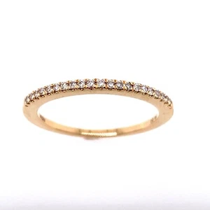 14k Yellow Gold Diamond Wedding Band 1.5MM Thin Stack Ring 2.0 Gram - Picture 1 of 6