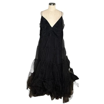 Maxi Vestido J CREW COLLECTION Negro Tul Talla Grande Para Mujer 24 Nuevo Con Etiquetas Glam Goth Foto 1 de 4