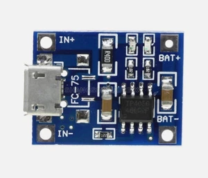 TP4056 Rprog micro USB Liion 18650 Lademodul 5V 25mA-1A einfache Ausführung - Bild 1 von 5