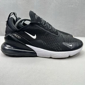 Nike Air Max 270 Mens Size 10.5 Shoes Black White Athletic Running Sneakers - Picture 1 of 8