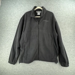 Columbia Mens Fleece Jacket Size XL Charcoal Gray Full Zip Outdoors Logo Pockets - Picture 1 of 10
