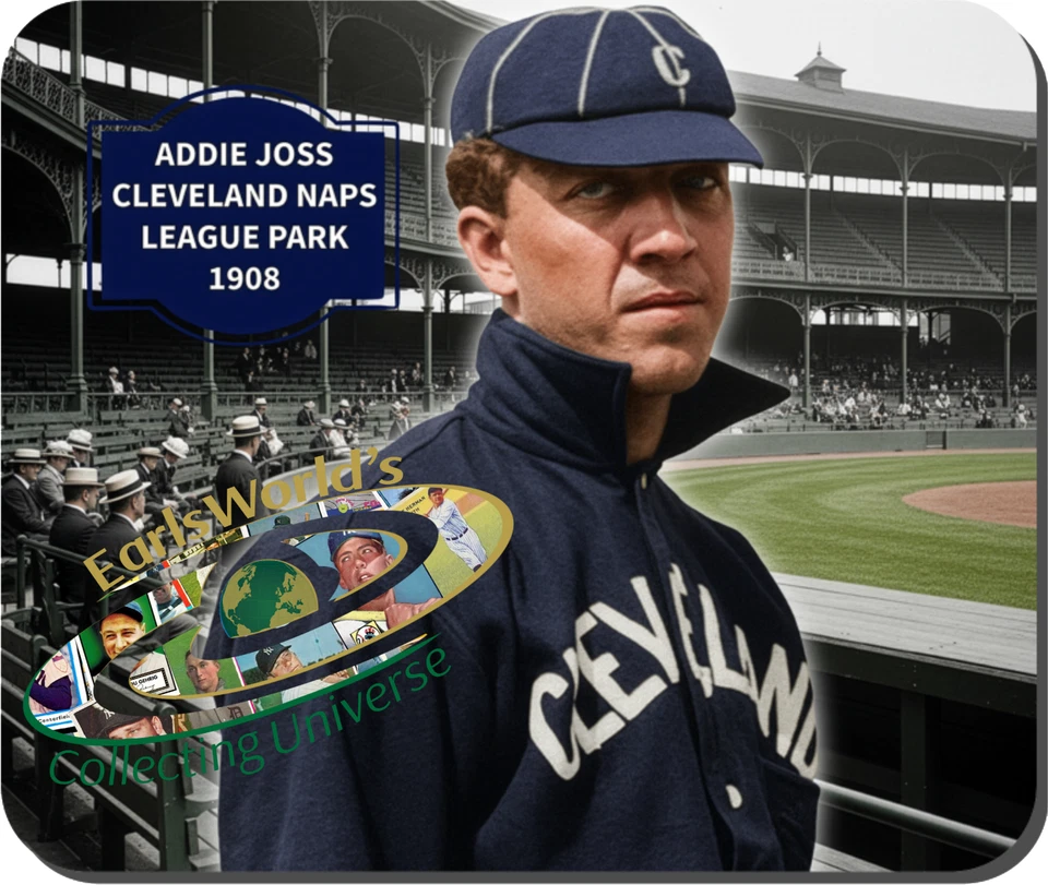 Addie Joss 1908 Mouse Pad Cleveland Naps Baseball Collectible Holiday Gift - Image 1 of 1