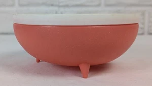 Bolero Therm-O-Ware 5-3/8" treppiede ciotola rosa corallo metà secolo moderno melaminico - Foto 1 di 8