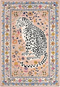 Floral with leopard print Carpets for Living Room and Bedroom | peach - Picture 1 of 7