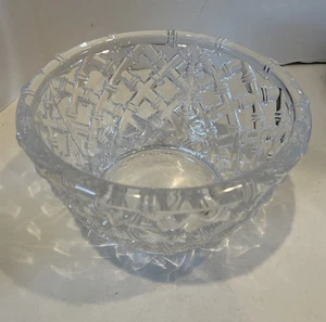 TIFFANY & CO Bamboo Pattern German Crystal 9" Bowl Signed Retired - Picture 1 of 4