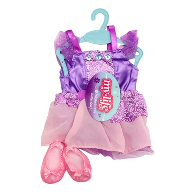 Muñeca My Life As 18 pulgadas púrpura y rosa traje de ballet leotardo y falda con zapatos Foto 1 de 4