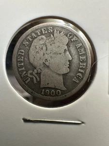 1900 Barber Dime 90% Silber - Philadelphia Mint - zirkuliert, ungradiert - Bild 1 von 2
