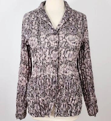 Issey Miyake Pleats Please blouse top sz 4 / Large printed floral black - Image 1 of 4