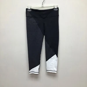 VM MA VMMA Vimmia Active Mid Rise Capri Crop Yoga Leggings Black White Small - Picture 1 of 5
