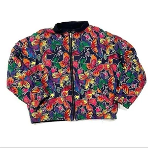 Vintage Lilly Pulitzer Damen Seide Wendejacke Schmetterlingsmuster dunkelblau XS - Bild 1 von 10