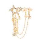 Fashion Star Gold Silver Collar Suit Shirt Shinny Pearl Neck Pin Brooch Gift