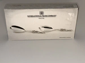 Neu International Silver Company 2 Stück 10 1/4" Löffel und ForK Band Servieren - Bild 1 von 9