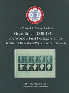 Great Britain 1840-41, 1d Blacks & Reds, Beresford-Wylie pt 1, auction catalogue - Foto 1 di 1