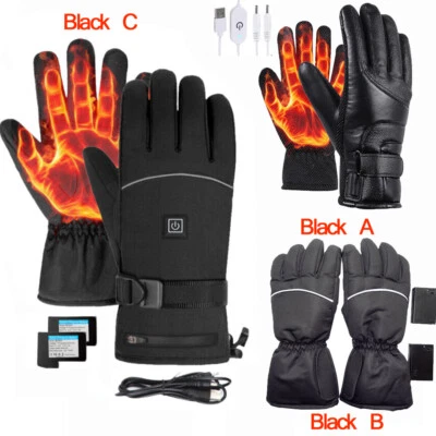 Luvas aquecidas elétricas de inverno bateria recarregável aquecedores de mão esqui motocicleta - Imagem 1 de 4