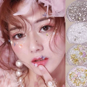 Face Jewels Tattoo Eyebrow Stickers Flower Rhinestones 3D Diamond Body Makeup ↕ - Picture 1 of 33