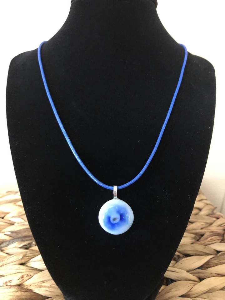 Colar com pingente de olho de vidro fundido com corrente - Imagem 1 de 1