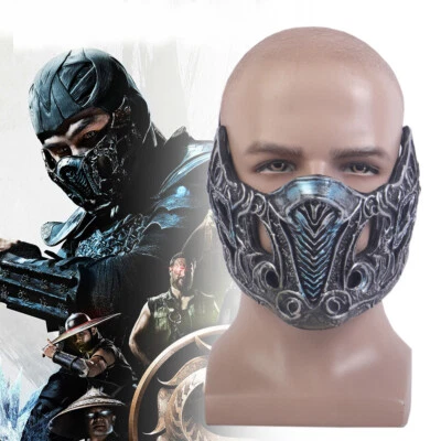2021 Mortal Kombat Cosplay Sub-Zero Mask Dress Up Props Adult Face Mask PVC - Image 1 of 4