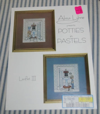 Alma Lynne Cross Stitch Pattern - Potties in Pastels - Leaflet 3 - Image 1 of 3