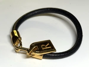 Bronze Milor Italy Bracelet Bangle Charm Leather Gold Tone Metal - Picture 1 of 11