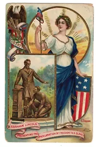 #367 Abraham Lincoln 1909 FDC - Serviced Postcard Granite City IL Flag - Picture 1 of 2
