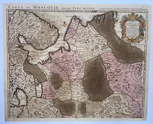 MOSCOVIA RUSSIA c. 1730 DELISLE CONVENS MORTIER GRANDE MAPPA ANTICA 1° SECOLO - Foto 1 di 17
