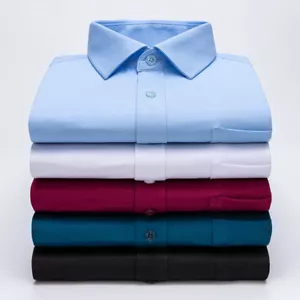 Camicie eleganti uomo maniche lunghe business fibra elastica non ferro camicie casual top - Foto 1 di 26