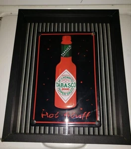 MCILHENNY CO Tabasco Sign Hot Stuff Glass and Wood! - Picture 1 of 2