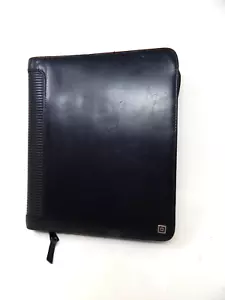 Genuine Black Leather Classic Binder Planner Organizer 6~1.5" Zip Germany - Picture 1 of 12