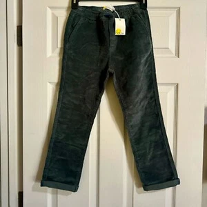 Mini Boden New Boys Size 9Y Greenish Grey Corduroy Drawstring Pull On Slim Pants - Picture 1 of 5
