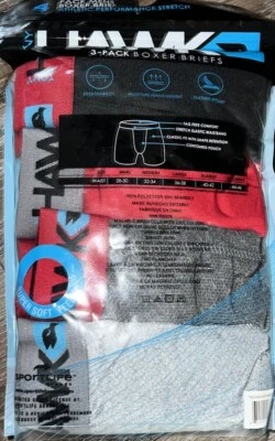 HAWK ~ 4-Pair Mens Boxer Brief Underwear Polyester Blend Stretch ~ L - Image 1 of 3