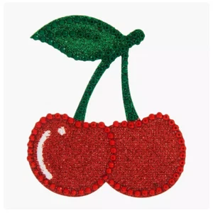 Red Cherry Rhinestone Stickers Self Adhesive Gems Embellishment Crafts Fruit - Picture 1 of 1