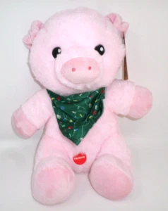 PetSmart Wish Plush Pink Pig with Bandana Squeaks 12" Stuffed Animal Toy - Picture 1 of 5