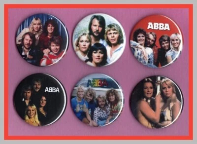 ABBA / 6 Assorted 56mm Badges - Set 18 - The Name Of the Game - Image 1 of 2