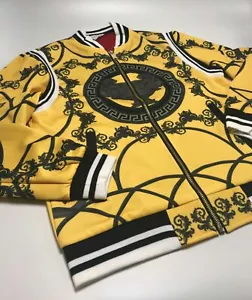Men's Yellow | Black Fitted Track Fashion Jacket - Picture 1 of 5