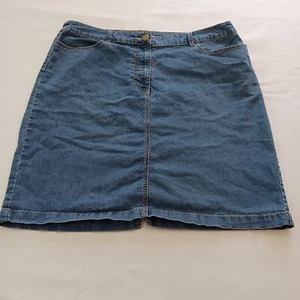 Kim Rogers 4-Pockets Denim Blue Skirt Women's Measured Waist Size 36 - Picture 1 of 12