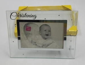 CHRISTENING GLASS FRAME FOR GIRL HOLDS 4X6 FRAME [RUSS] - Picture 1 of 1