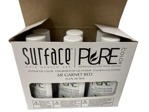 6 Pack (2 fl oz each) Surface PURE Hy-Dem Gel Hair Color 6R GARNET RED - Picture 1 of 1