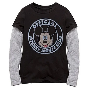 Disney OFFICIAL MICKEY MOUSE CLUB Double Up Shirt - GIRLS TEE Black & White - Picture 1 of 1