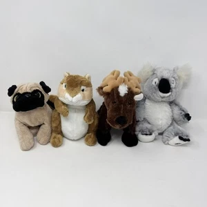 Ganz Webkinz Lot of 4 Pug Chipmunk Reindeer Koala No Codes Plush Stuffed Animals - Picture 1 of 10