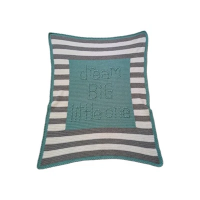 New Baby Handmade Crochet Blanket Dream Big Little One 41x52 - Image 1 of 4
