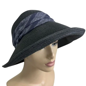 Grace Design Tokyo Women's Paper Braid Straw Summer Beach Sun Hat Adjustable - Picture 1 of 9