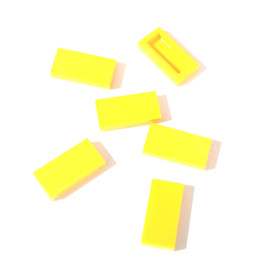 Lot of 6 LEGO Yellow 1x2 Tile 3069 / 30070 Brick Parts Pieces